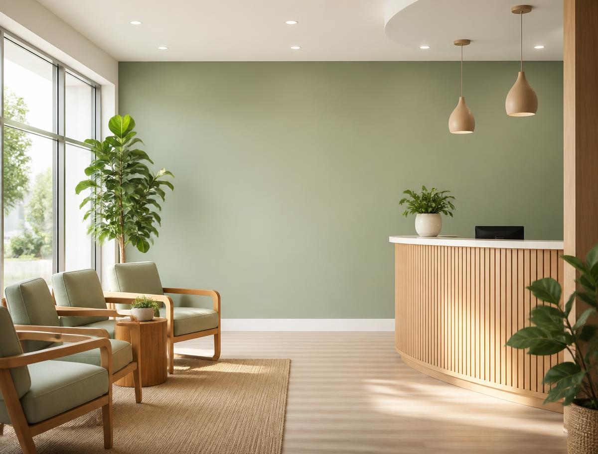 Reception and waiting area of the dental clinic in Kalpetta